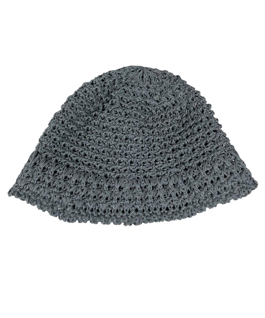 SK8ER ROCK Cross Knit Bucket Hat ((Gray))
