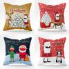 Christmas Abstract Santa Claus Pattern Print Home Decorative Cushion Cover Living Room Sofa Pillowcase