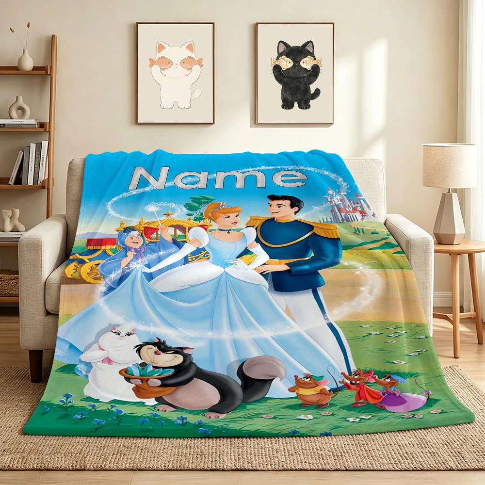 Custom Name Fairy Tale Flannel Blanket Throw Blanket Soft Warm Sofa Bed Decor Unique Gift