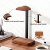 Solid Wood Headset Holder Headphone Stand Computer Gaming Hanger with Base Storage