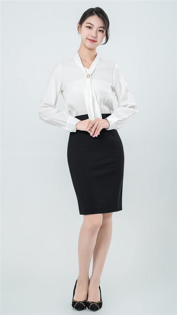 Syvent Black Office Plus Office Tight Suit Solid Business Pencil Skirt with Slit Women's Skirt, Size, Skirt, Skirt, Color,