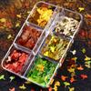 Colorful Ginkgo Leaf Nail Glitter Sequins Mixed Shiny Fallen Leaf Flakes DIY Autumn Nail Art Decoration Accessories Tool