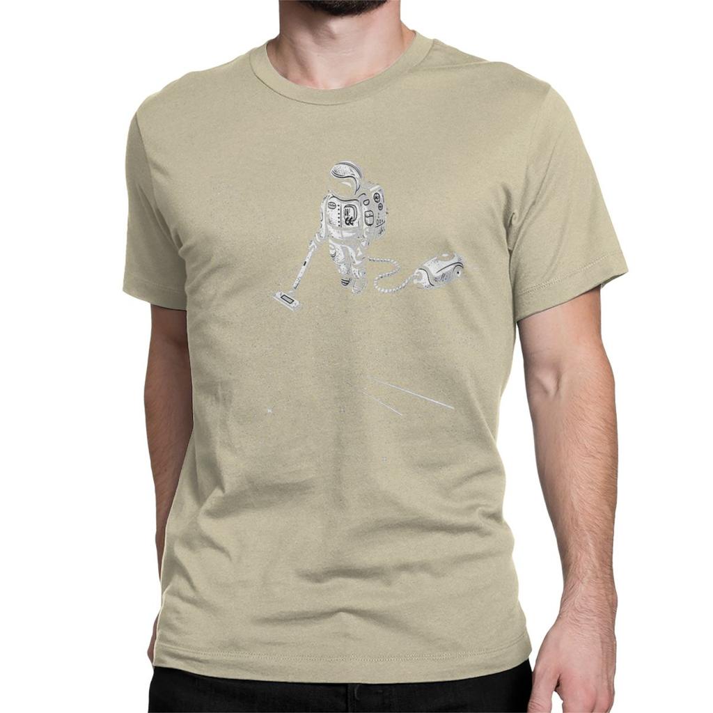 Astronaut Space Vacuum Cleaner T Shirts Men Women Cotton Novelty T-Shirt Round Collar Tees Short Sleeve Clothes Plus Size