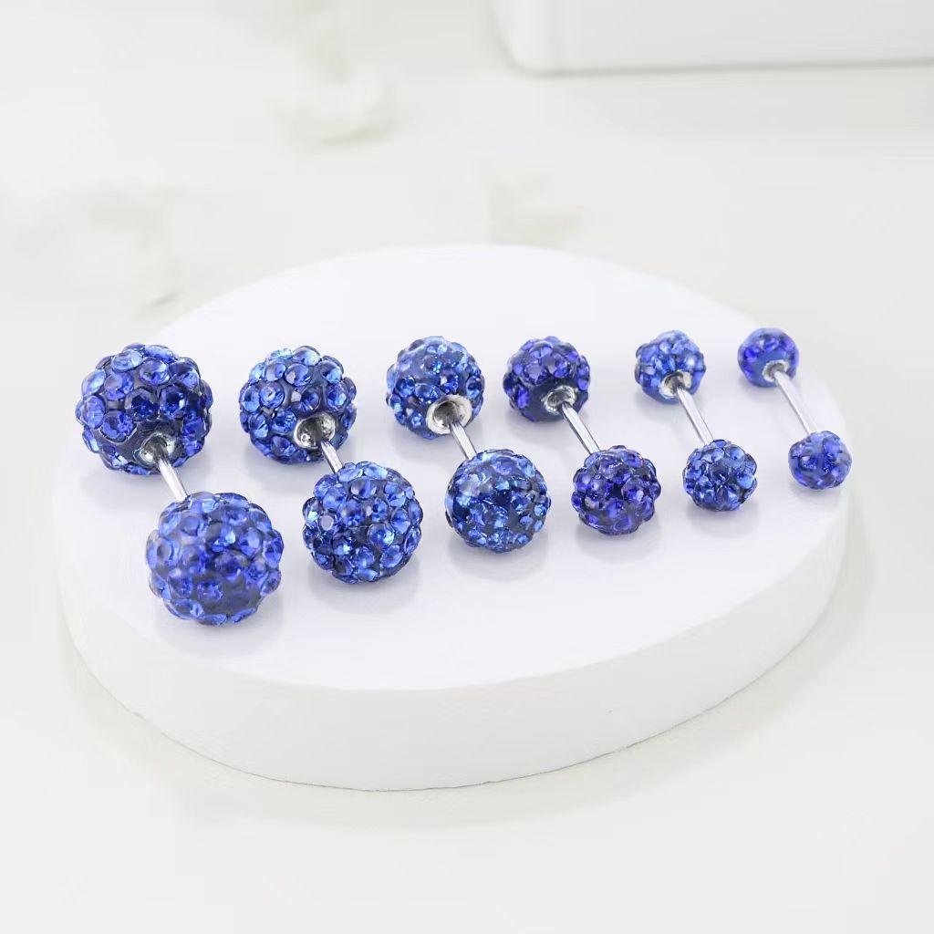 Double-Headed Flash Diamond Titanium Steel Cartilage Ear Studs