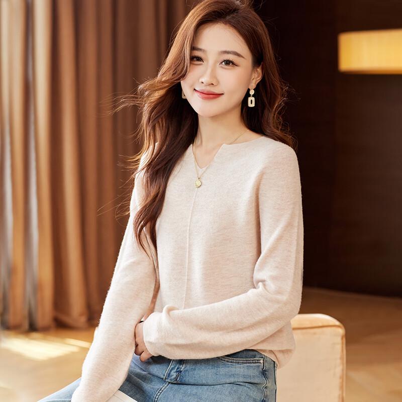 Handu Yishe Women s V-Neck 100% Wool Sweater L