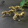Brass Solid Vintage Cheetah Tiger Statue Desktop Ornaments Pen Rack Lucky Animal Leopard Figurines Miniatures Crafts Decorations