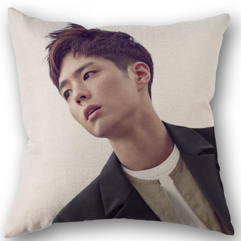 New Custom Park Bo Gum Kpop Pillowcase Cotton Linen Fabric Square Zipper Pillowcase 45X45cm Wedding Decorative Pillow cover