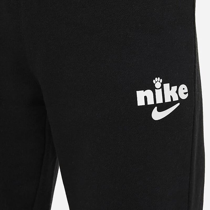 Nike Kids  Knitted Sports Pants Casual Solid Color Mid Waist Tapered Fleece Thick Black Kids Bottoms FD4985-010
