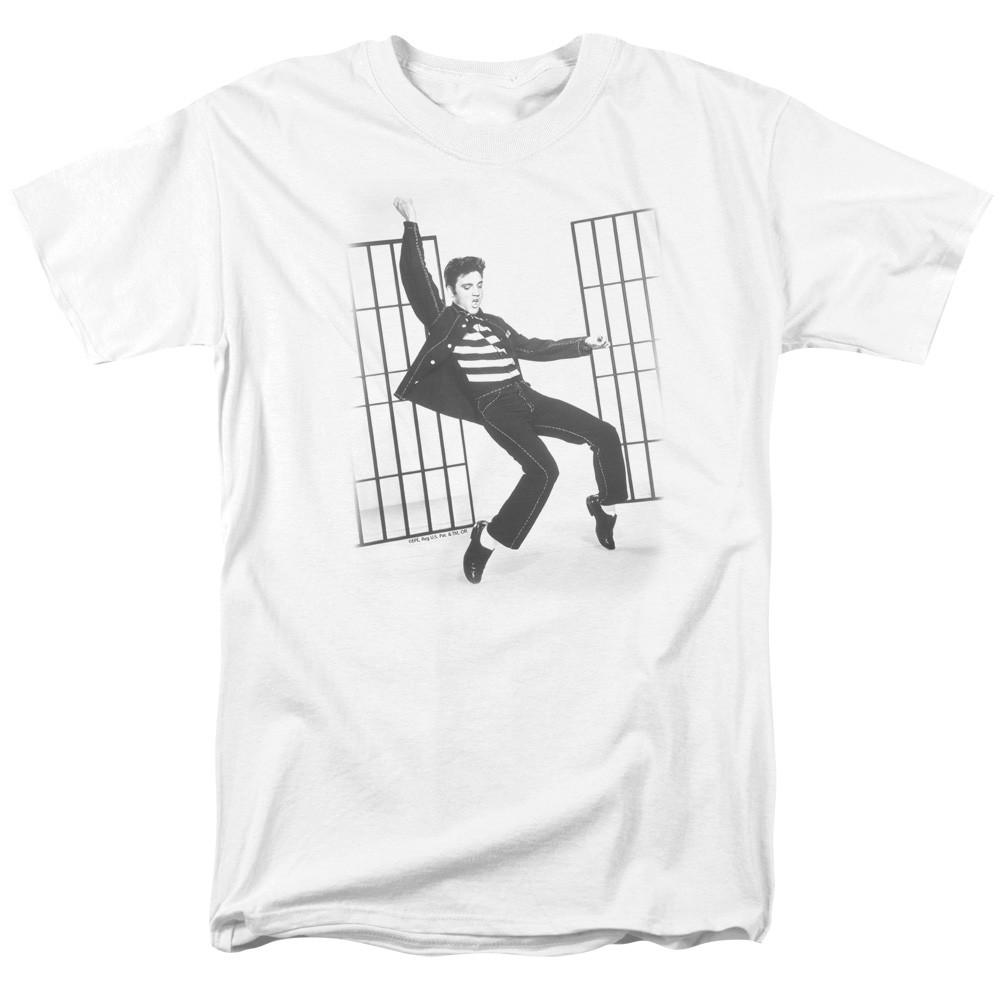 Elvis Presley - Jailhouse Rock - Adult Unisex Short Sleeve T-Shirt - White L