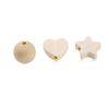 90Pcs  Wood Craft Beads with Hole Heart Star Round Wooden Beads for Jewelry Making Home Decorations Handmade Craft