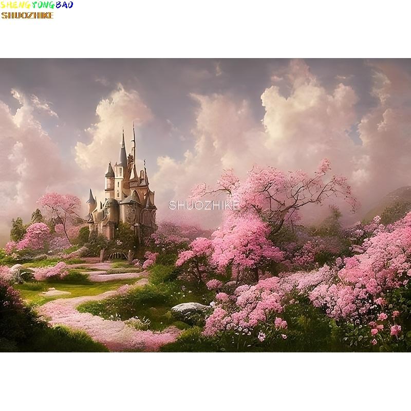 SHUOZHIKE Balloon First Birthday Party Decoration Photography Backdrops Props Castle Newborn Baby Photo Studio Background YR-04