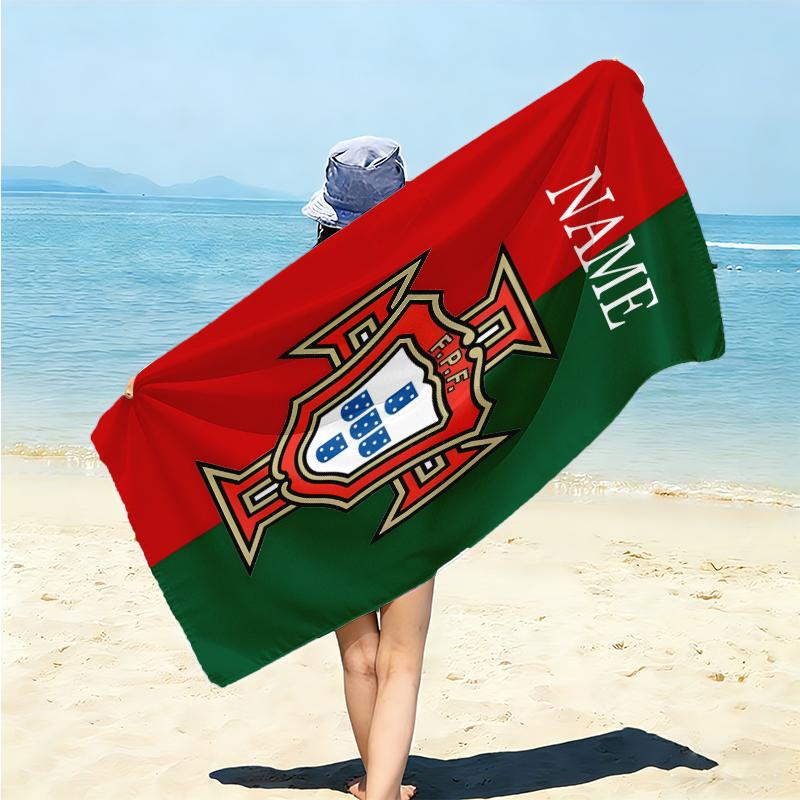 Personalized Portugal's National Emblem Beach Towel Microfiber Beach Towel Thin Absorbent for Beach Swimming Yoga Bath Sports. 0910170