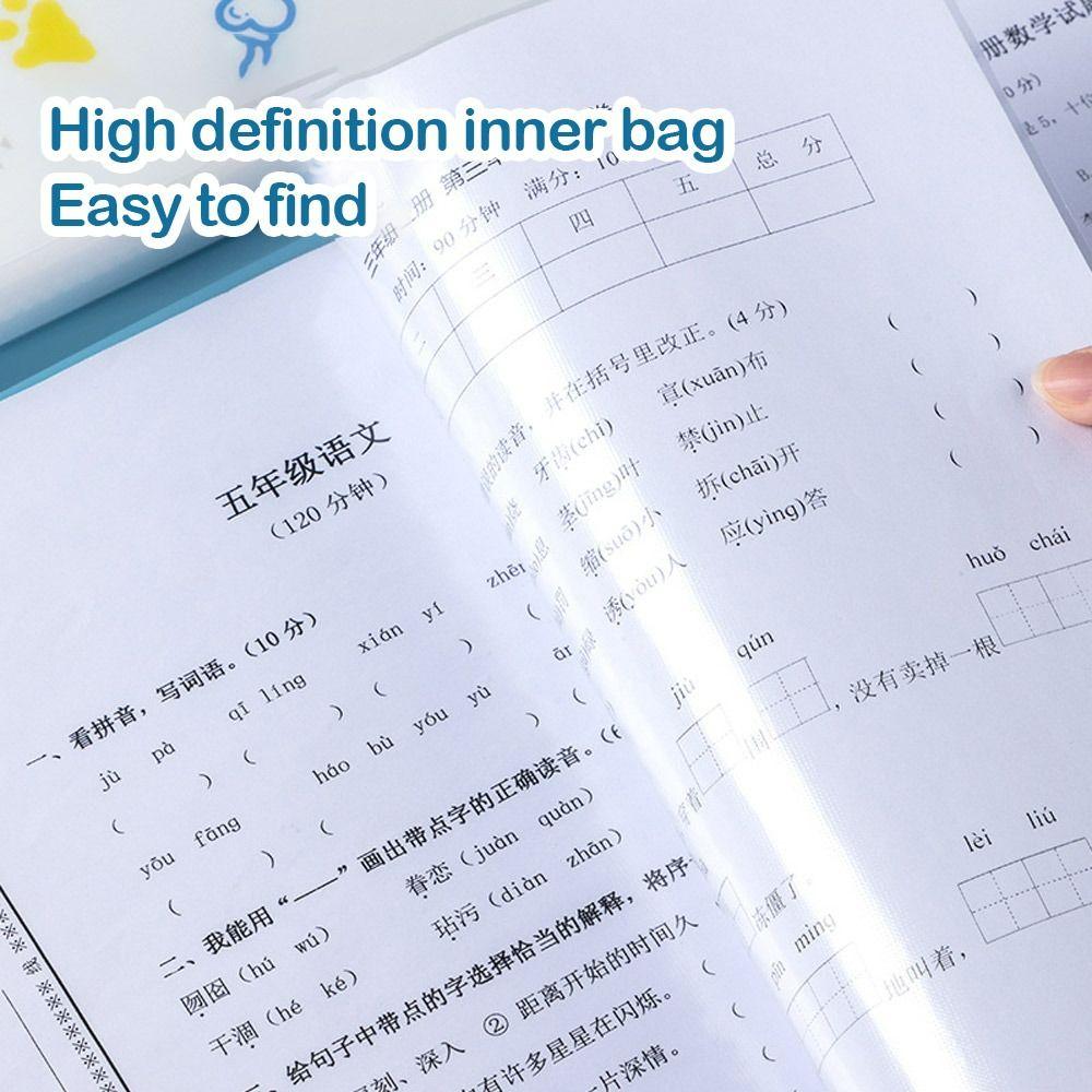 A4 File Folder Transparent Bag File Storage Bag Reusable Archives Bag Poster