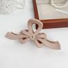Milk Tea Color Large Hair Claw - Korean Style Fashionable Hollow Out Shark Clip for Women's Updos