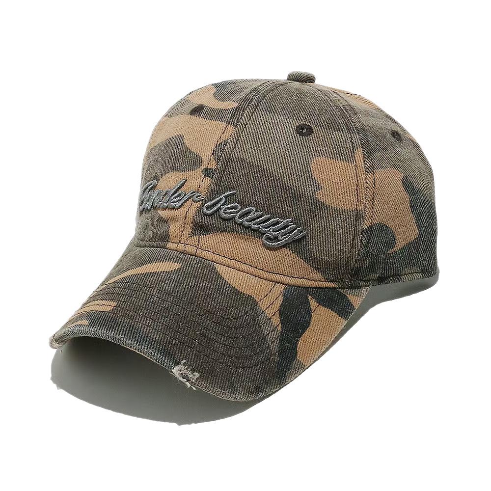 New Unisex Camouflage Letter Embroidered Duckbill Sun Hat