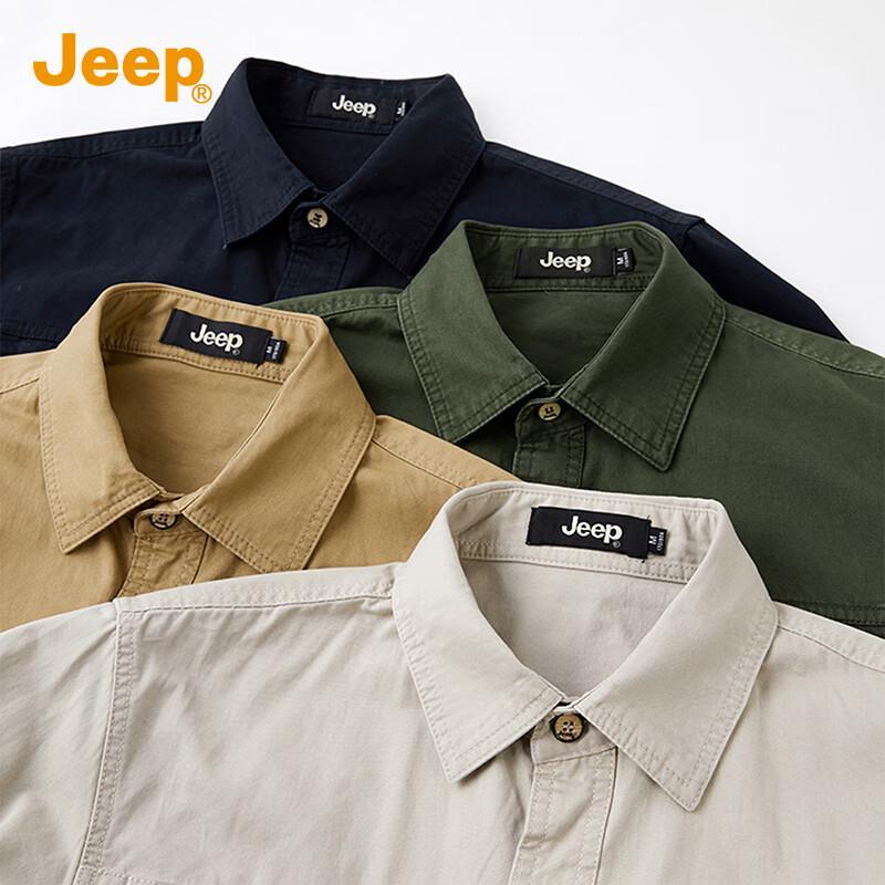 JEEP Men's Pure Cotton Long Sleeve Casual Shirt