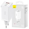 Network Charger Baseus Gan5 Pro 2Xusb-C + Usb, 65W (White)
