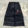 Herren Y2K Weite Jeans Retro Bestickt Hip Hop Streetwear Gerade Passform Jeans