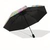 Unicorn Fantasy Automatic Folding Umbrella  8 Ribs, Durable Iron Frame, Bright Color Pattern Compact Travel Umbrella, Suitable for Outdoor,