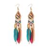 Bohemian Long Tassel Feather Earrings - Trendy Douyin-Inspired Design for Women