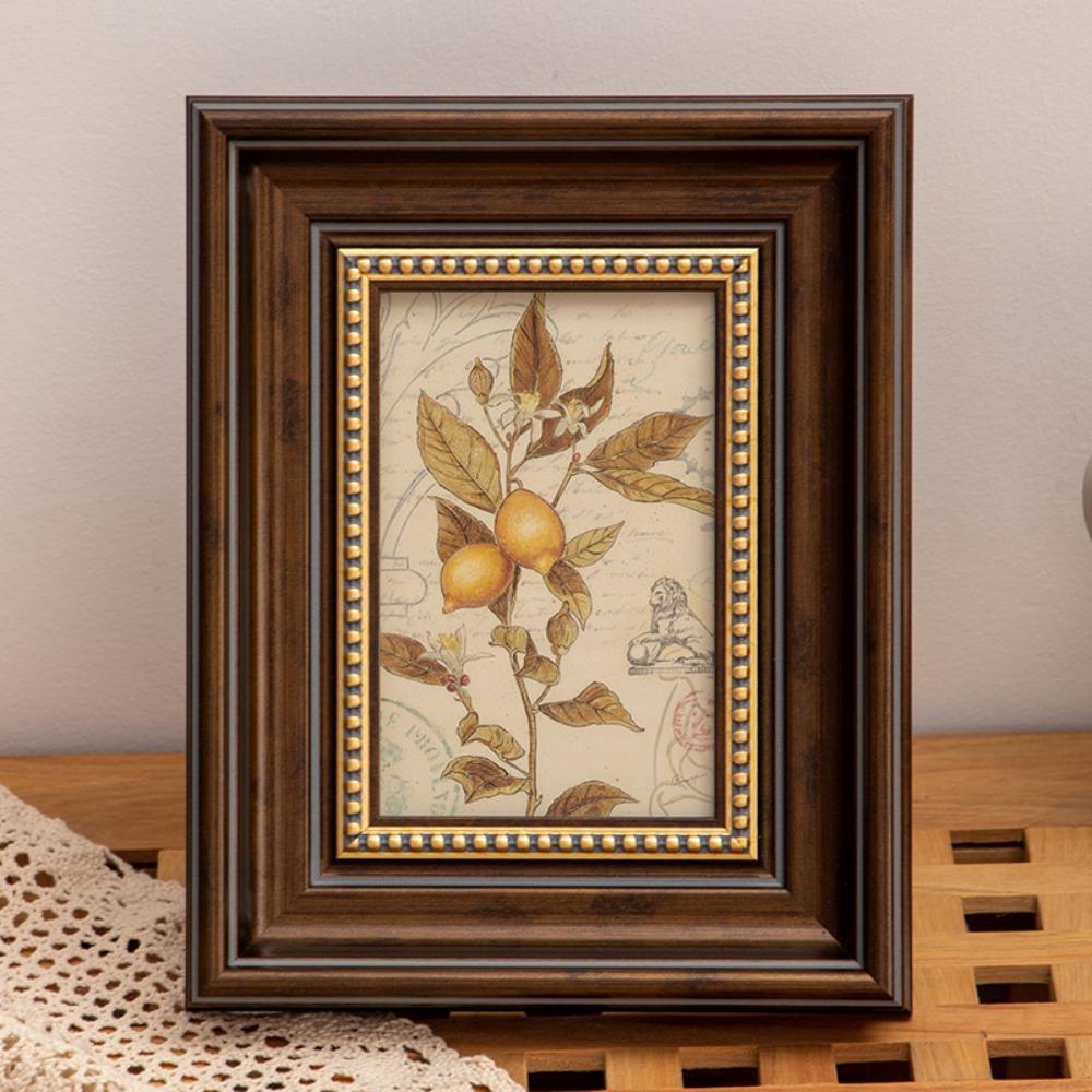 Elegant 6 Inch Photo Frame Black Rustic Resin Picture Frame Desktop Ornament Photo Display Stand Home Decor