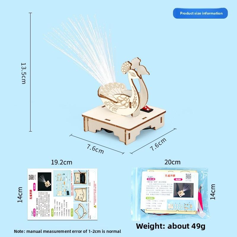 Science Experiment Fiber Optic Peacock Kit With Diy Electric Components For Childrens Educational Fun