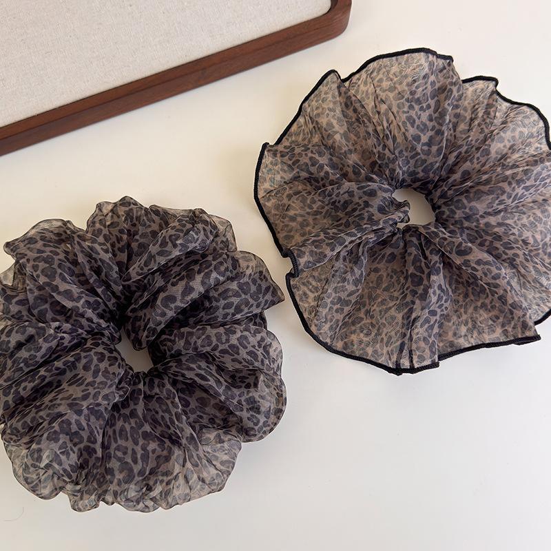 Fashion Retro Wrinkle Chiffon Scrunchies for Women Girls Sweet Temperament Fashion Exaggerated Hair Band Hair Accessories