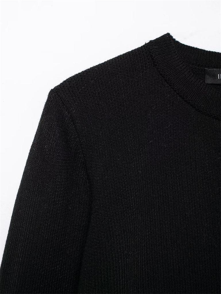 2025 Autumn/Winter New Arrival European & American Style Round Neck Long Sleeve Knit Cardigan