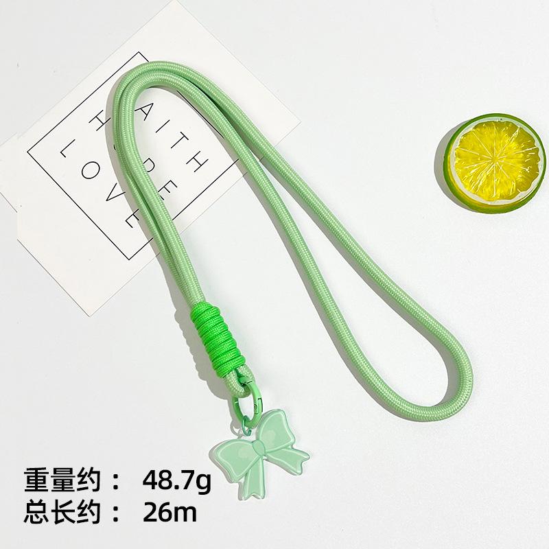 Ins Sliding Cover Card Holder Student Campus Card Holder Lanyard Anti Loss ID Holder Cards Case Bus Card Sleeve with Bow Pandent