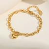 Unique Heart-shaped Lock Bracelet for Women,Gold Color Round Rolo Chain Stainless Steel Bracelets,Female Party Jewelry Gift