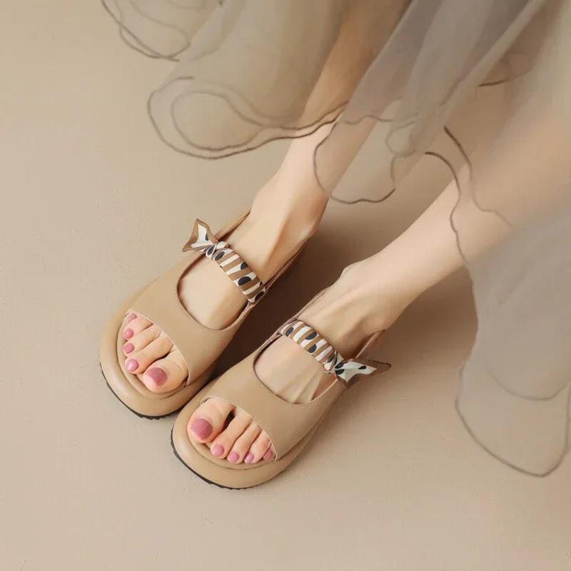 Fashion Open Toe Sandals for Women's 2024 New Summer Flat Bottomed Temperament PU Leather Roman Sandals Casual Ladies Beach Sandals