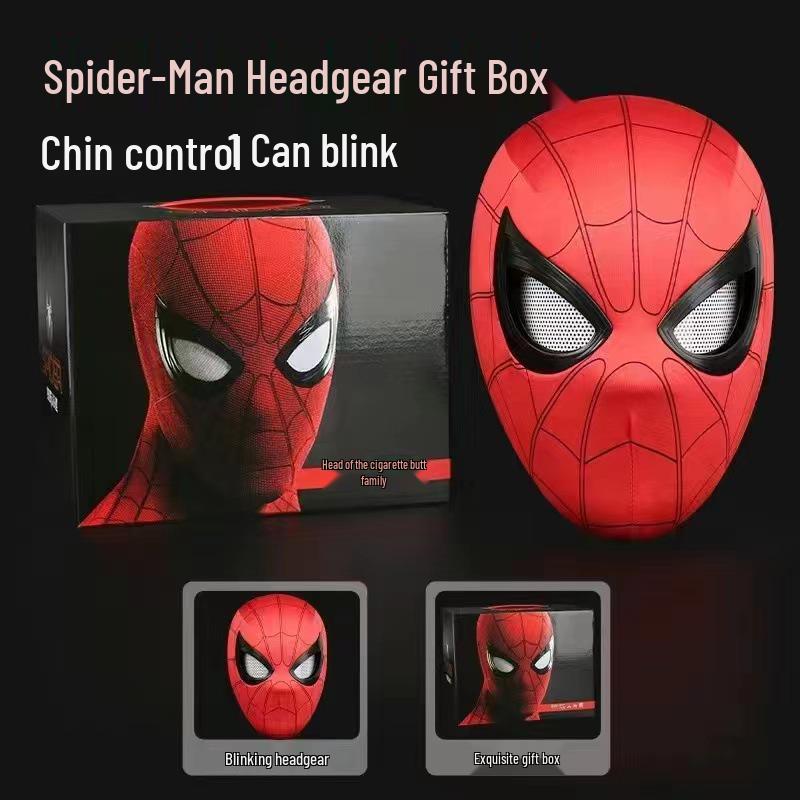 Remote-Control Spider-Man Mask with Blinking Eyes and Lights for Cosplay
