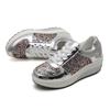 Fashion Woman Shoes Spring Luxury Casual Sneakers Breathable Lace Up Black Fashion Mirror Heel Board Shoes for Women Tenis Femenino