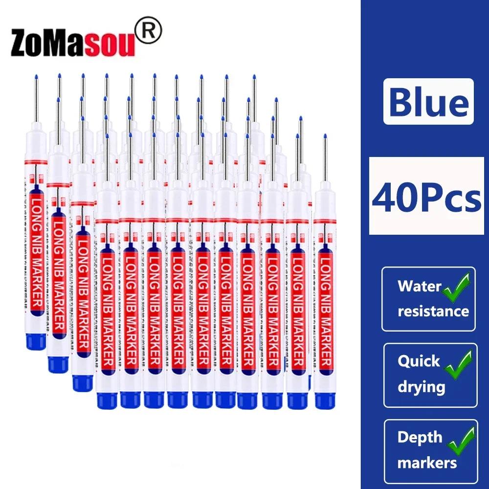 1/20/40/80Pcs Multi-purpose Long Head Markers Pen Bathroom Woodworking Decoration Waterproof Deep Hole Marker Pen Ink Wholesale