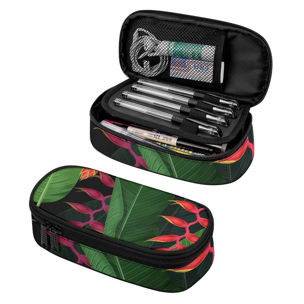 Pencil Case 300D Polyester Multi Compartment Zipper Closure with Mesh Pocket Removable Divider and Pen Slots for School and Study