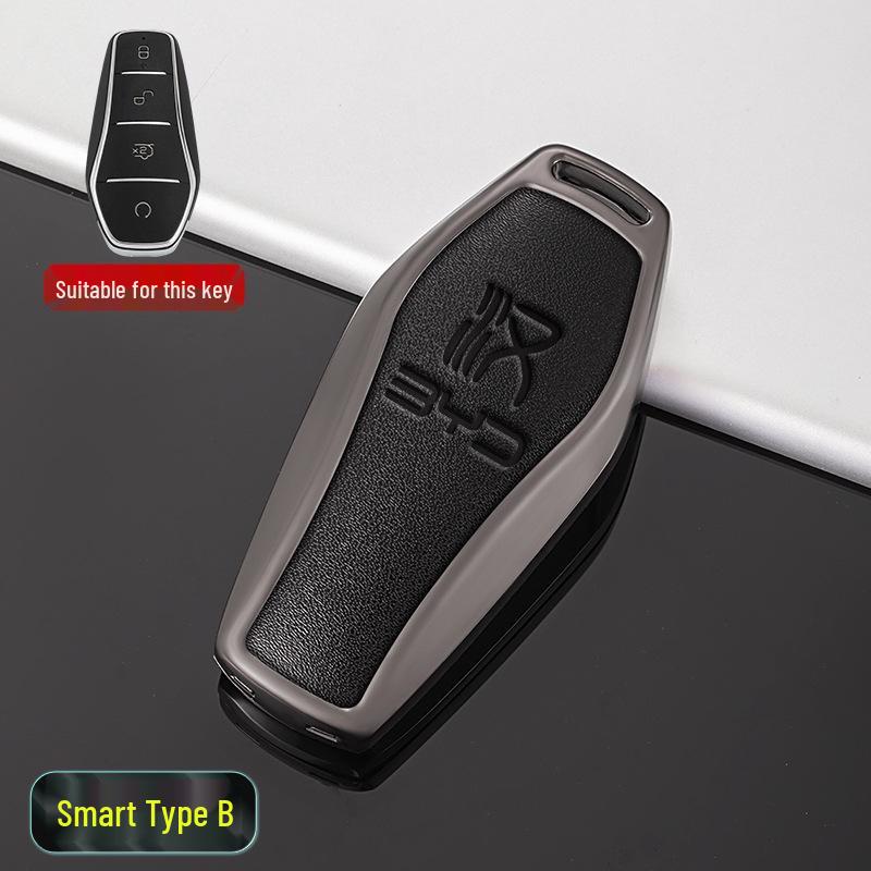 Совместимый чехол для ключа для BYD Han DM-i EV Genesis Edition 2022 года - Металлическая пряжка-ракушка