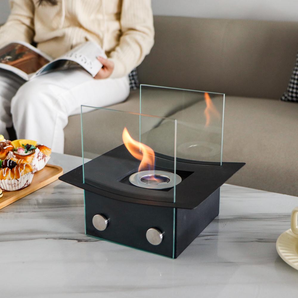 Small Portable Garden Fireplace Mini Ethanol Tabletop Fireplace Enjoy Gathering Time (EU US Stock)