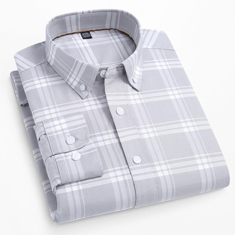 New in shirt hight quality 100%cotton long sleeve shirts for man slim fit casual plain shirt soft plaid trends designer clothes