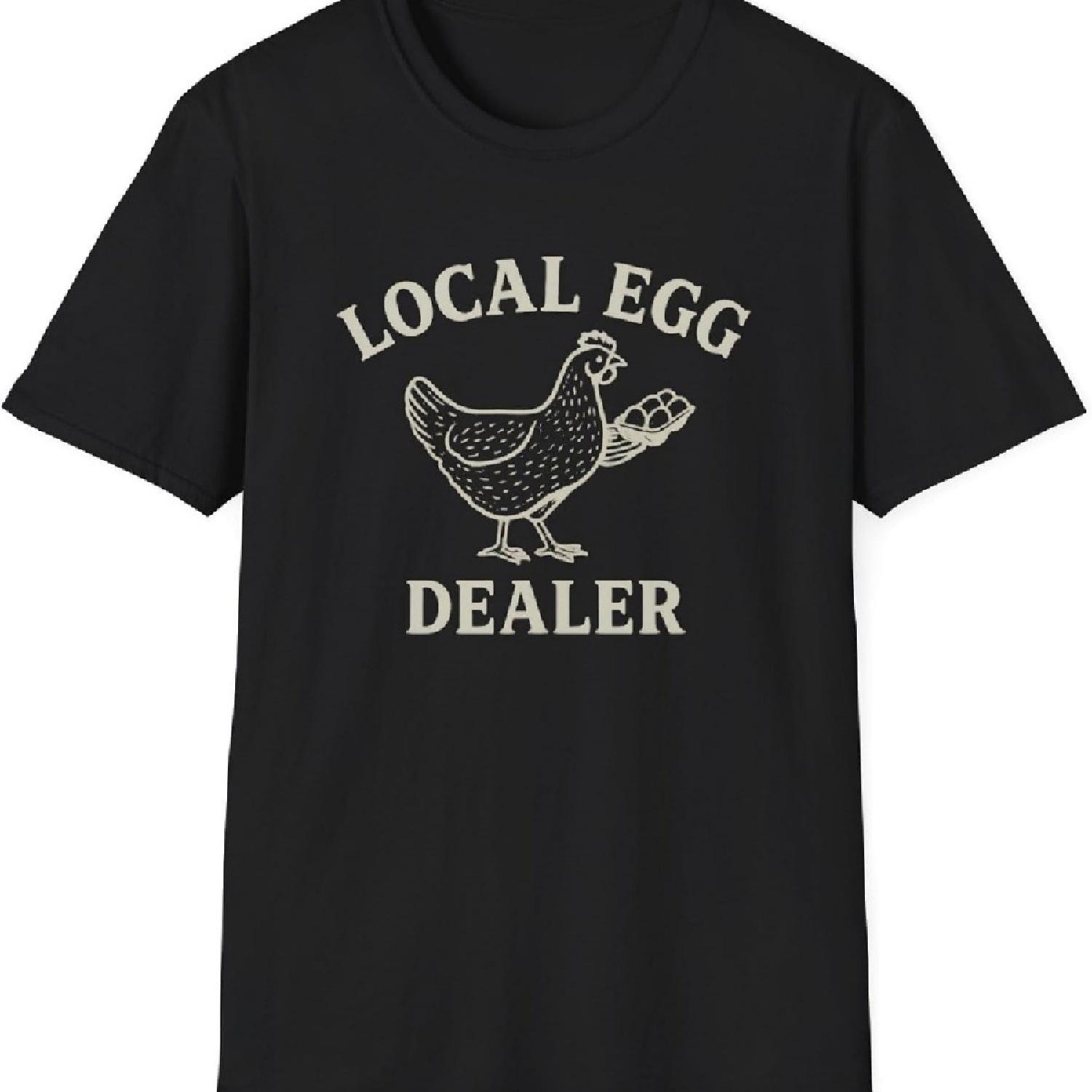 

Футболка Местный продавец яиц - Винтажная футболка с курами в стиле фермерского дома - Мягкая унисекс футболка для фермеров и подарков на фермерскую тематику XXXXXL чёрный