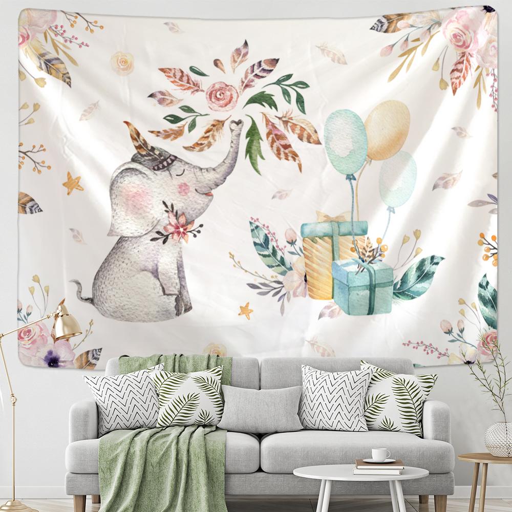 Cartoon Illustration Tapestry Wall Hanging Hippie Tapiz Psychedelic Witchcraft Art Tarot Card Kawaii Room Home Decor