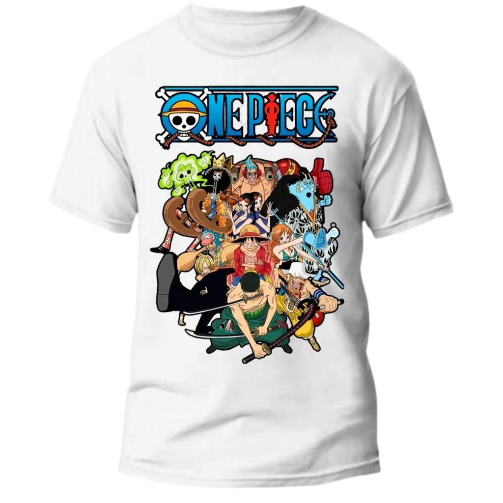

2026 новый летний мужской и женский футболка с принтом One Piece, повседневная, спортивная, для фитнеса, свободная и удобная 4XL