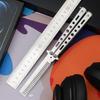 1Pcs Stainless Steel Practice Training Butterfly Knife Comb Beard Moustache Brush Salon Hairdressing Styling Tool Foldable Comb