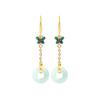 Gold-Plated Butterfly Jade-Style Cheongsam Hanfu Earrings (Autumn/Winter 2022)