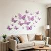 12 Stück 3D-Schmetterlings-Wandaufkleber 3 Größen Schmetterlinge Wandsticker Abnehmbar DIY Hohl Metallisch Schmetterlings-Aufkleber für Kinderzimmer Kinderzimmer Geburtstag