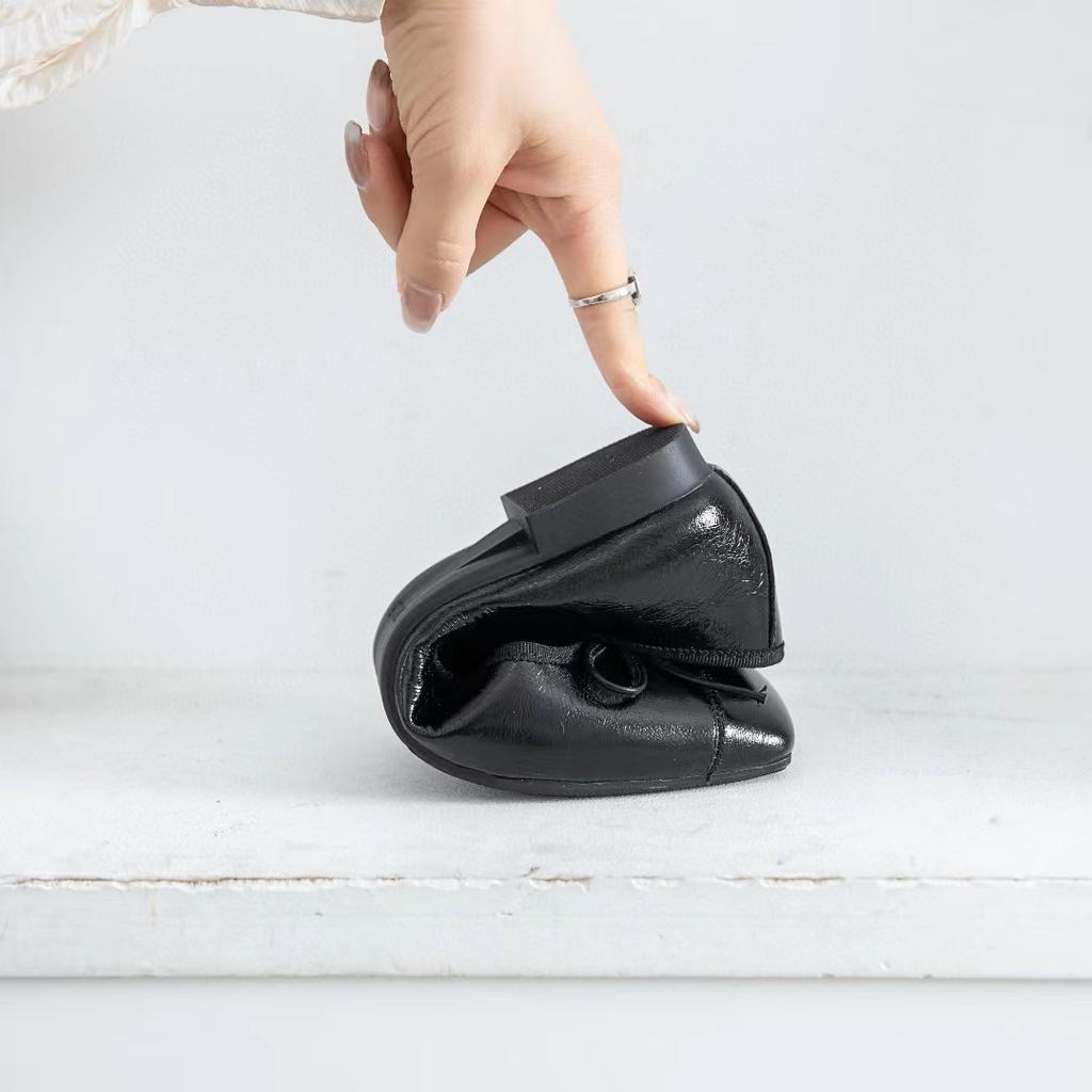 Quadratischer Kopf Schleife Mund offen Einzelne Schuhe Damen Neu Flacher Boden Weicher Boden Weiche Oberfläche Ein Pedal Silber Ballerinas