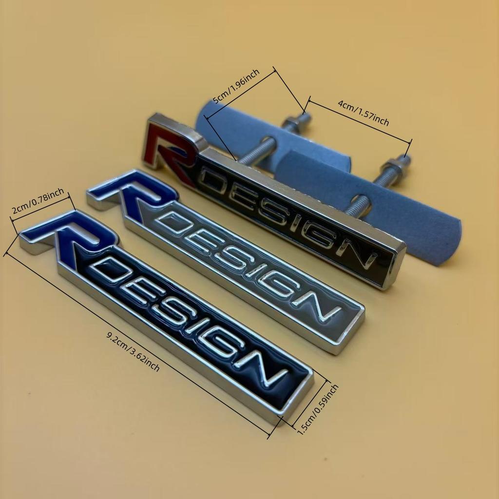 1 Satz Metall R DESIGN Styling Emblem, Auto Frontgrill Dekoration Badge Für V-o-l-vo Zubehör