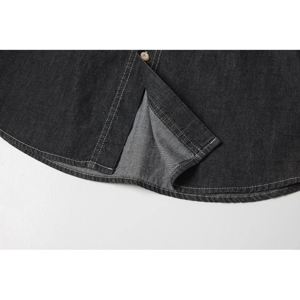 Men's Long-Sleeved Denim Shirt Casual Shirt Slim Fit Top