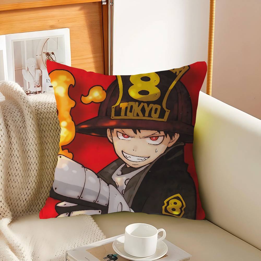

S-Shinra Kusakabe Cushion Cover Car Throw Pillow Case For Sofa Car Christmas Gift 40x40cm 45x45cm 12x12Inch