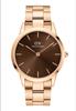 Daniel Wellington Iconic Link Armbanduhr 40mm Roségold Silber Edelstahl Gliederarmband Roségold Braun