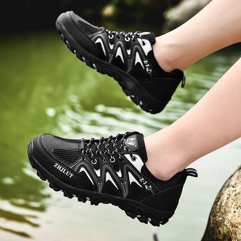 New autumn and winter outdoor hiking shoes casual breathable mesh non-slip flat bottom strap